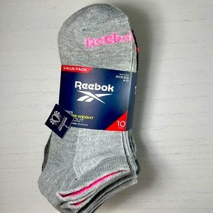 Reebok feather weight low cut 10 pack of woman’s socks NWT